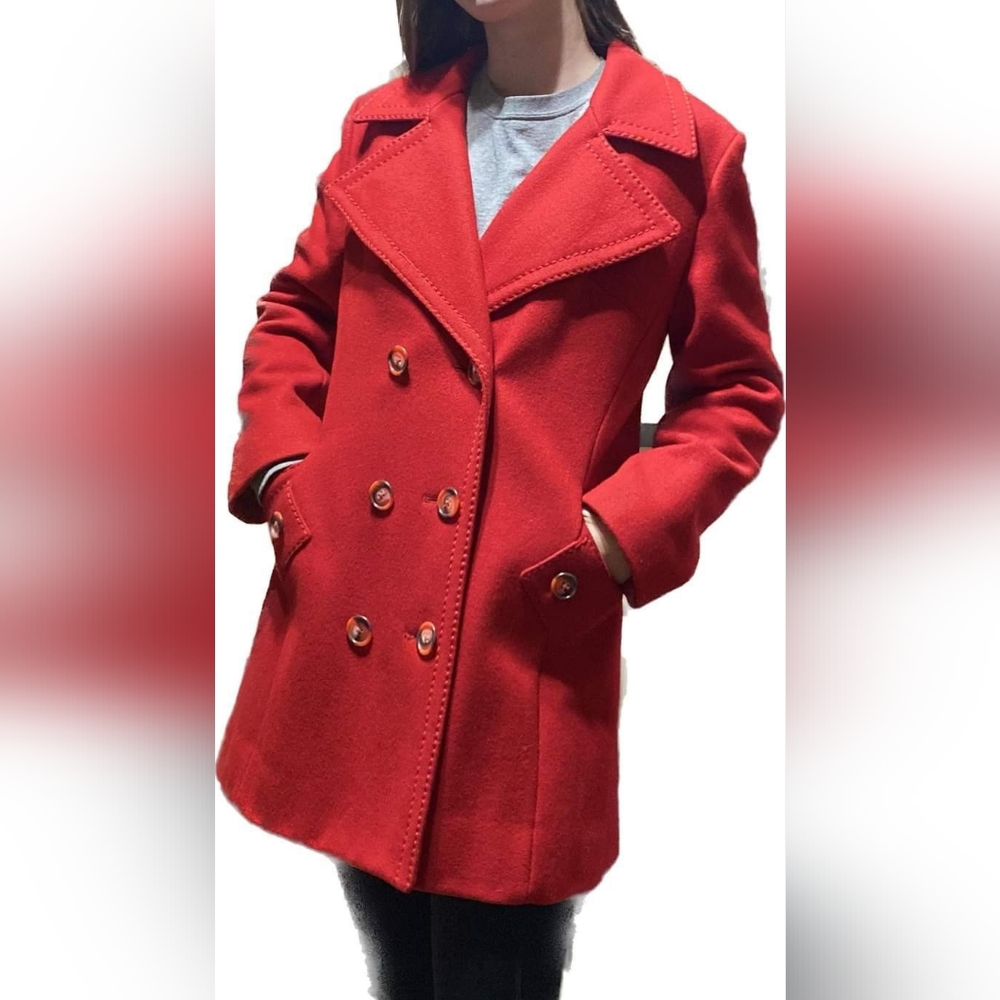 Country Pacer Vintage Red Wool Coat Size M